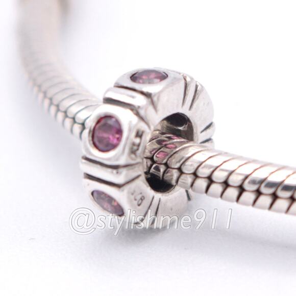 Authentic PANDORA Trinity Pink CZ Spacer - 790368PCZ - Picture 1 of 10